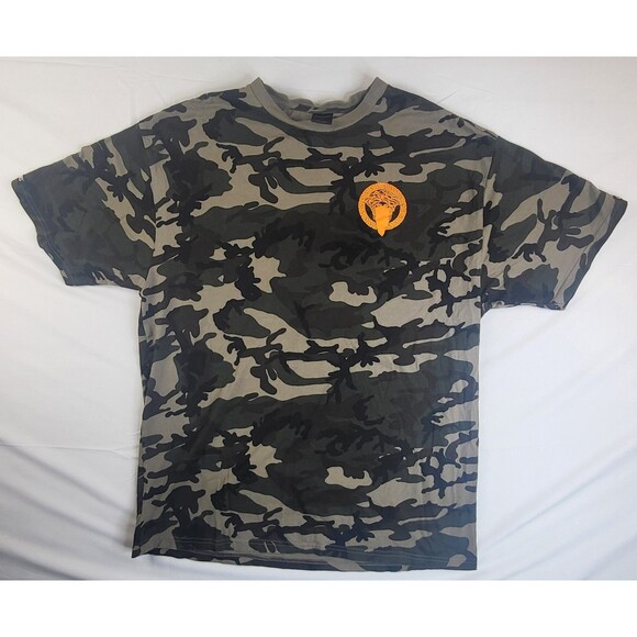 CROOKS & CASTLES Camouflage Orange Medusa Graphic Tshirt Mens XL Streetwear - Picture 1 of 7